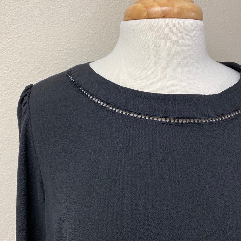 Camaieu Essential Eyelet Trim Top Black Size S - Picture 3 of 8